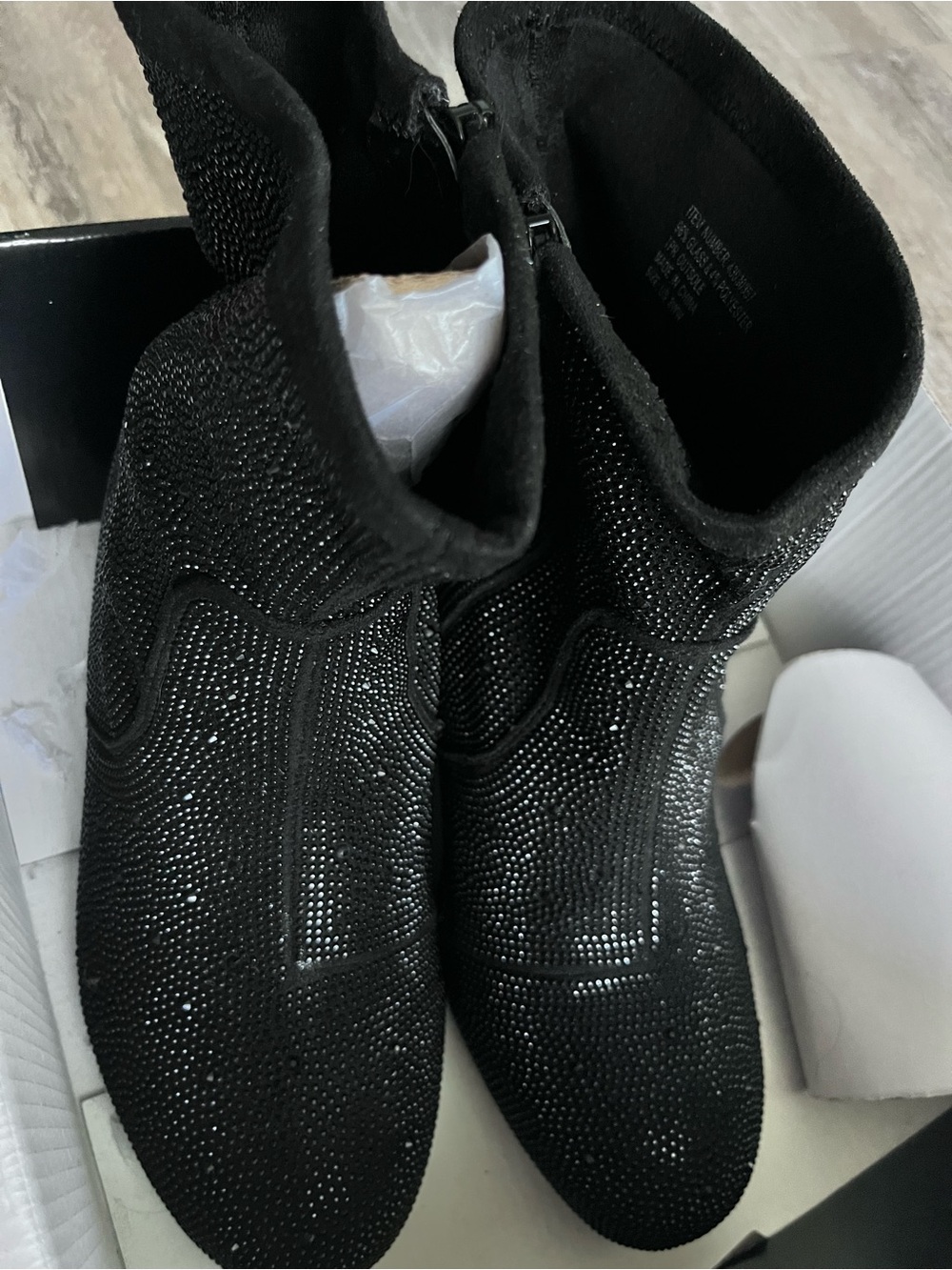 torrid Black Rhinestone Stretch Ankle Booties